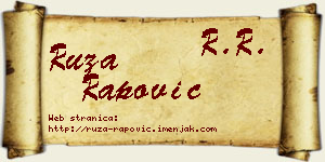 Ruža Rapović vizit kartica